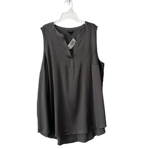 Torrid 2 NWT women's satin hilo tank gray sleeveless blouse dressy top plus size
